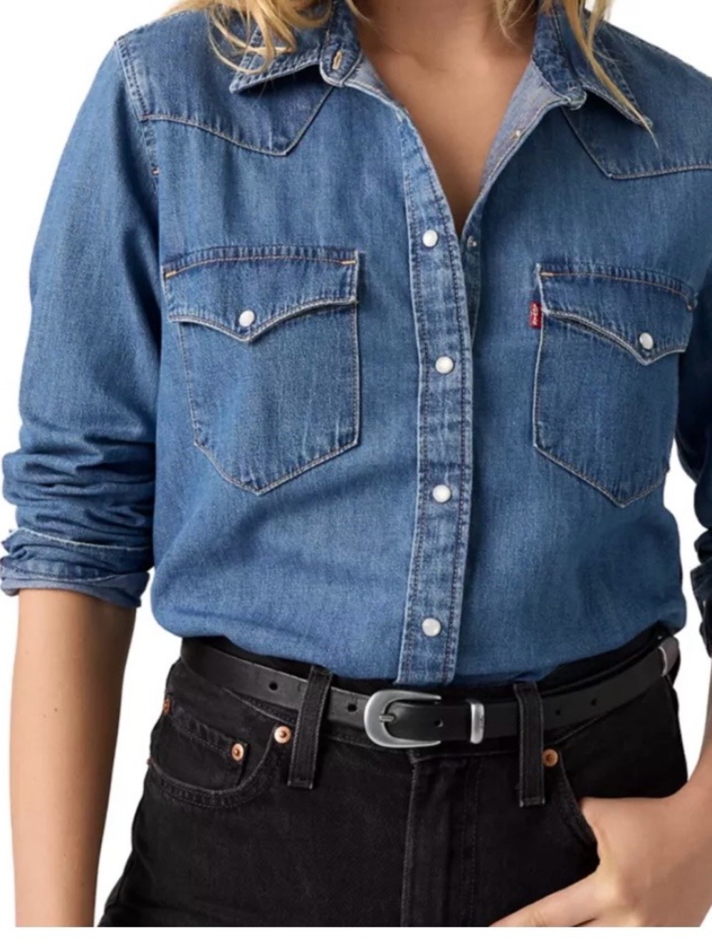 Levi's blue western Classic Indigo Denim Shirt 3X - Picture 4 of 14